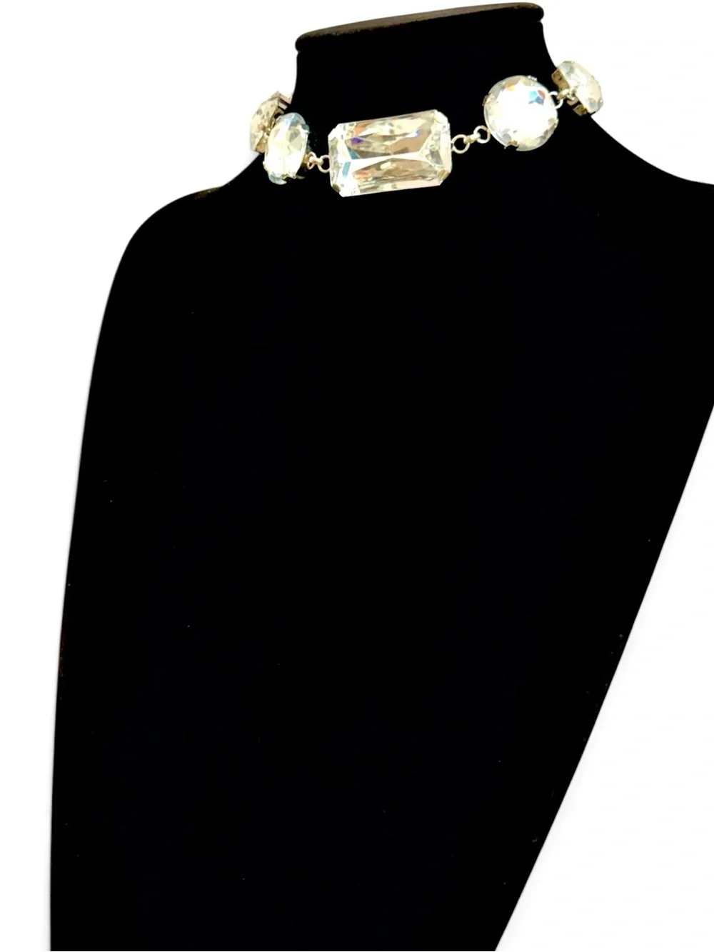 WHBM Clear Crystal Statement Choker Necklace NWT